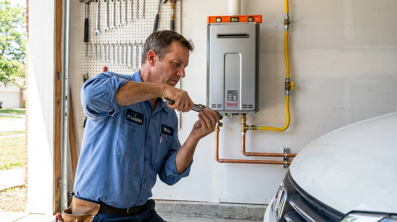Tankless water heater installation by a Johns Plumbing LLC plumber in Villisca